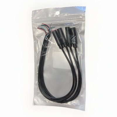 Fancasee 4-Pack 3.5mm 1/8'' Female Jack to Speaker Wire Bare Pigtail TRS
