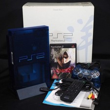 PS2 Console system SCPH-37000 L Boxed OCEAN BLUE NTSC-J  Devil May Cry 2 Tested