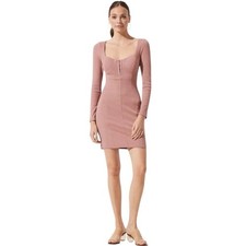 ASTR The Label - NWT Blush Ribbed Long Sleeve Knit Mini Dress Sz Xl