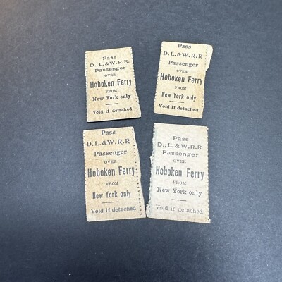 Early 1900 s & Earlier DL&WRR HOBOKEN Ferry NJ to New York City NYC Tickets
