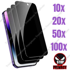 Privacy Screen Protector Tempered Glass Lot For iPhone 15 14 13 12 11 Pro XR 8 7