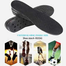 Women Men's Insoles W/Air cushion shock absorption Black Invisible Height Insole