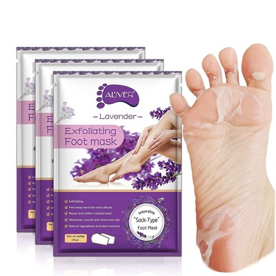 ALIVER Foot Peel Mask 3 Pack Exfoliator Peel Off Calluses Dead Skin Callus Re...