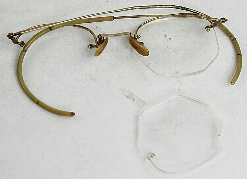 Gafas doradas de colección verdaderas marcadas Shuron 1/10 12K GF con borde de alambre Foto 2 de 3