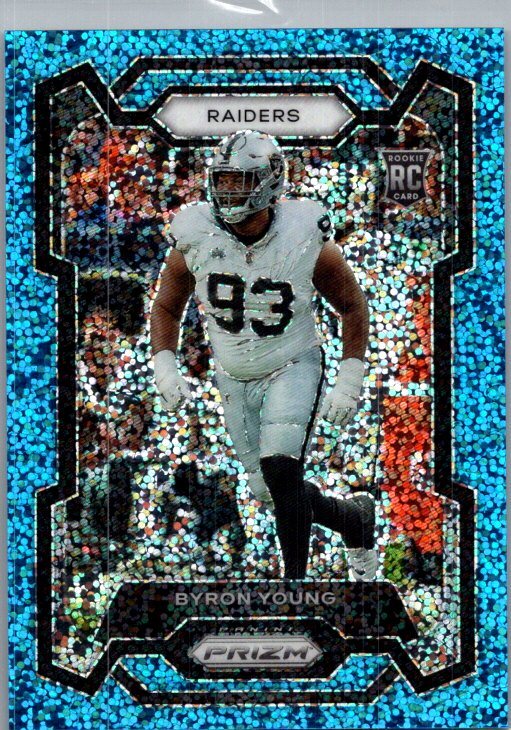 2023 Panini Prizm #355 Byron Young Blue Sparkle #/96