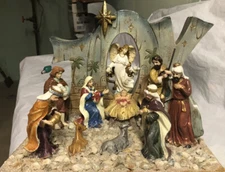 Stunning Custom Handcrafted Nativities With Vintage Figurines And Music Boxes