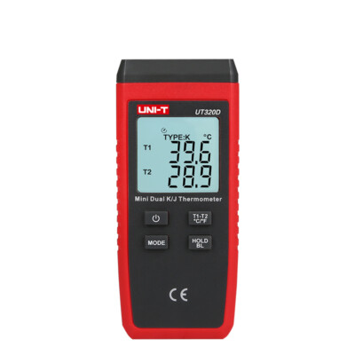 Uni-T UT320D Mini Contact Thermometer Dual-channel K/J Thermocouple Temp Mx1300 