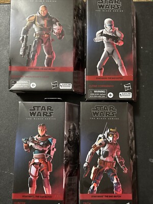 4-2023Star Wars Black Series-Bad Batch, Tech, Hunter, Clone Commander, wrecker