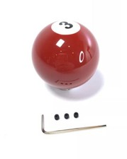 Pool Ball Gear Shift Knob Red Solids Number 3