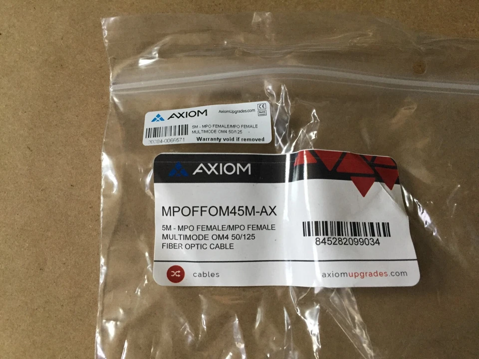 Cable de fibra multimodo Axiom MPOFFOM45M-AX MPO/MPO hembra 12 fibras OM4 50/125 Foto 2 de 2