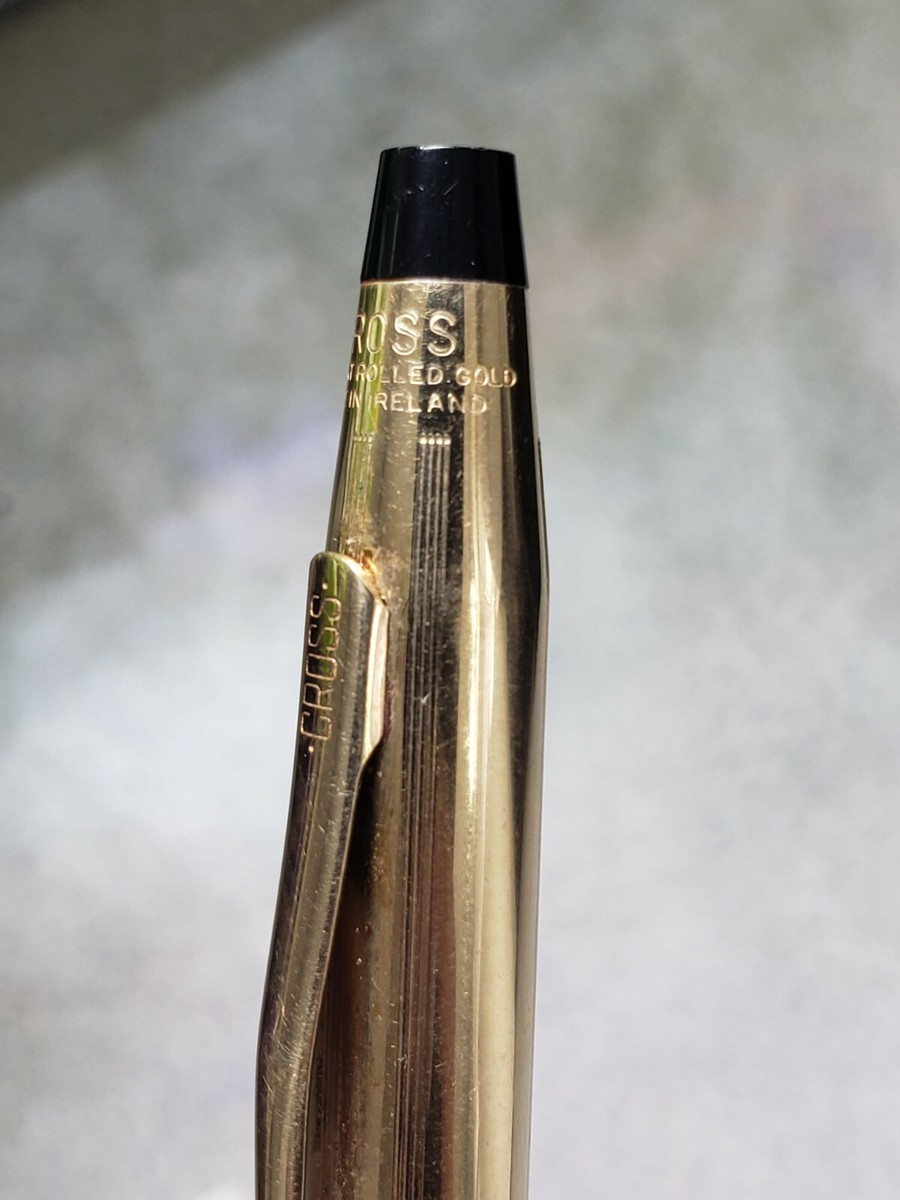 Cross 1/20 10 kt. Rolled Gold Fountain Pen 14 kt Gold Medium Nib
