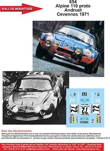 DECALS 1//24 REF 587 ALPINE RENAULT A110 ANDRUET RALLYE MONTE CARLO 1971 RALLY