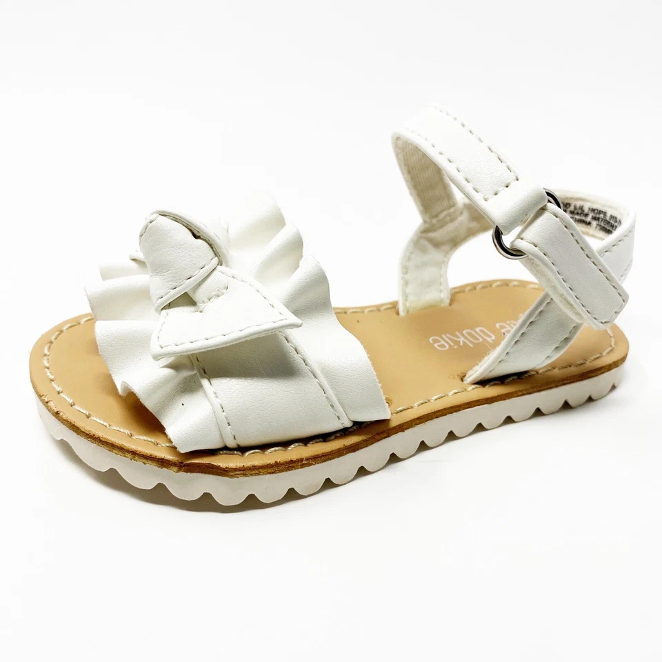 Okie Dokie Summer Sandals Girls Toddler 5M White Dressy Church Spring Easter EUC - Image 2 of 4