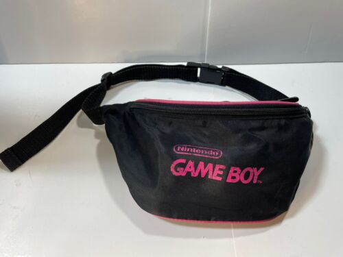 Nintendo Game Boy Hot Pink Black Fanny Pack Waist Case Bag Travel Vintage 1990s - Picture 1 of 4