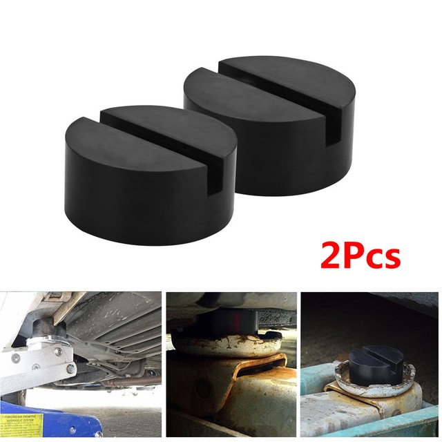 2pc Car Universal Floor Jack Disk Rubber Pad Adapter for Pinch Weld