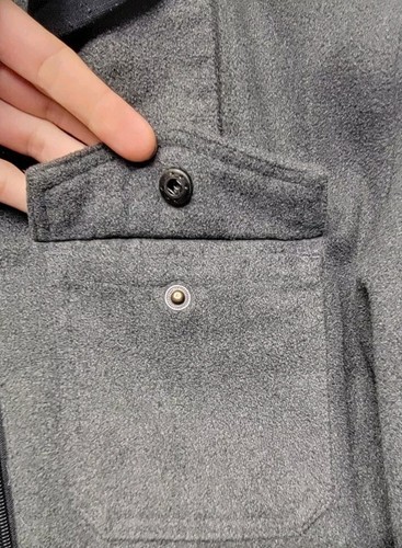 BOYS AIRWALK 18 GRAY BLACK FULL ZIP HOODIE FLAP POCKET LAYERED LOOK WINTER COAT - Picture 5 of 18