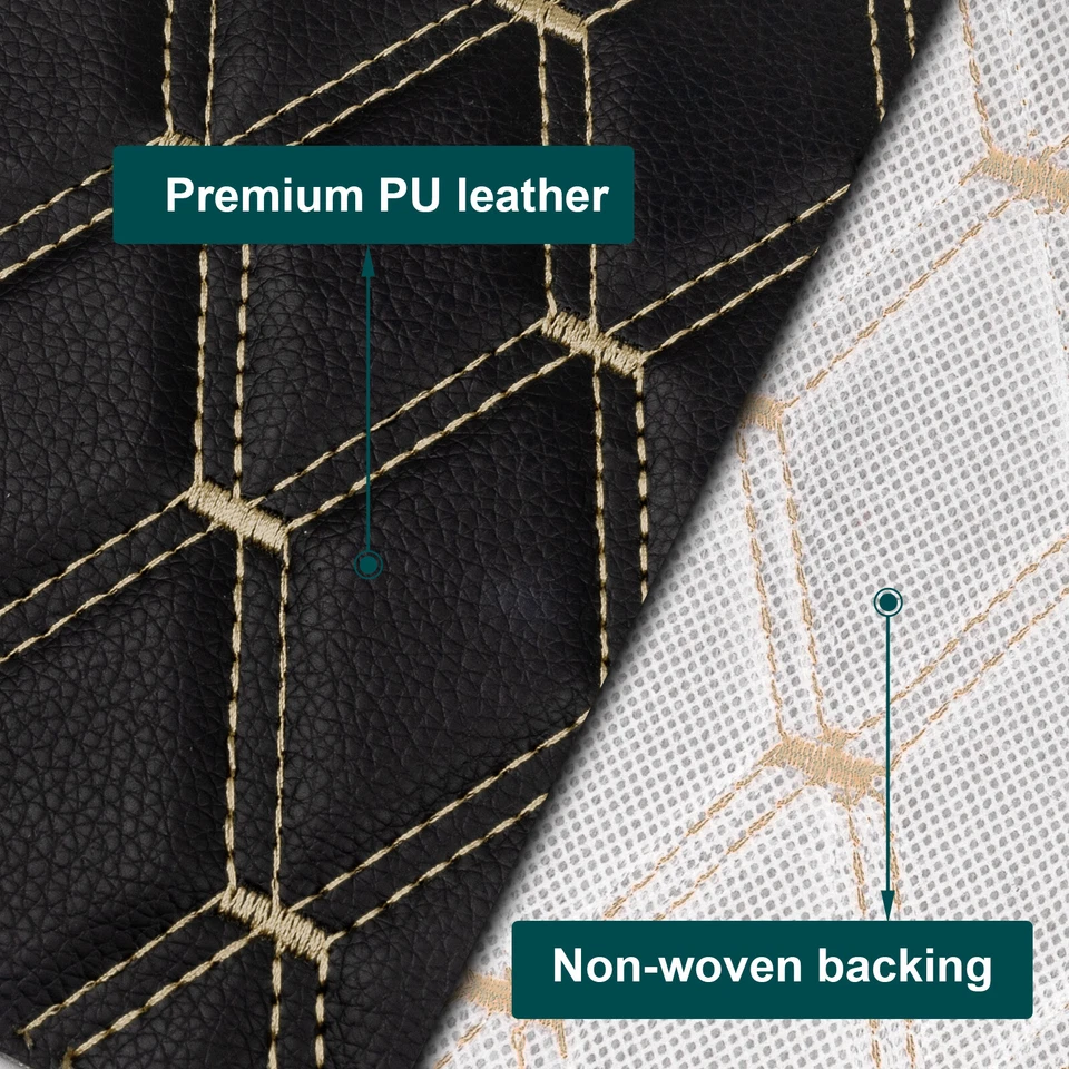 63" Quilted Faux Leather Fabric Foam Backed Car Headliner Upholstery By Yard - Image 2 of 4