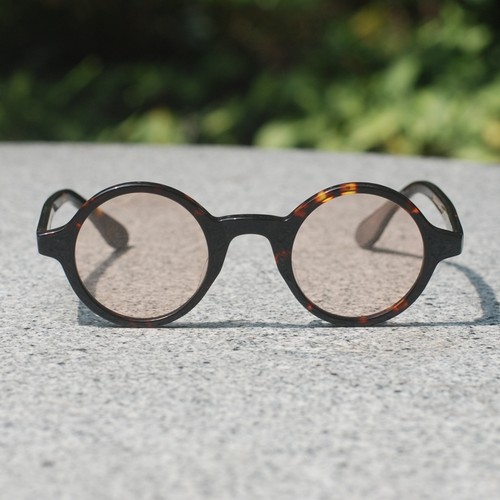 Men Round light amber sunglass brown polarized sunglasses Johnny Depp glasses