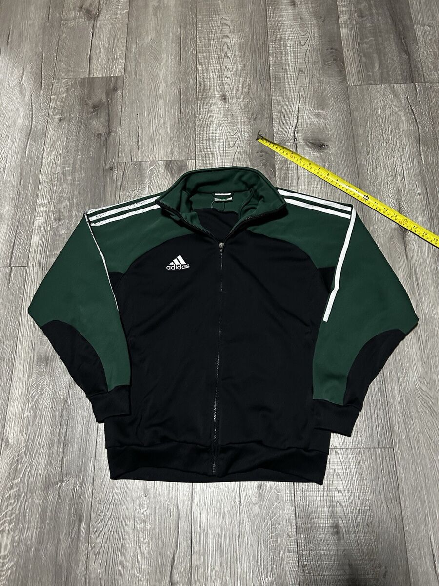 VTG 90s 80s Adidas ATP Embroidered Green Black Full Zip VTG 90s 80s Adidas ATP Embroidered Green Black Full Zip