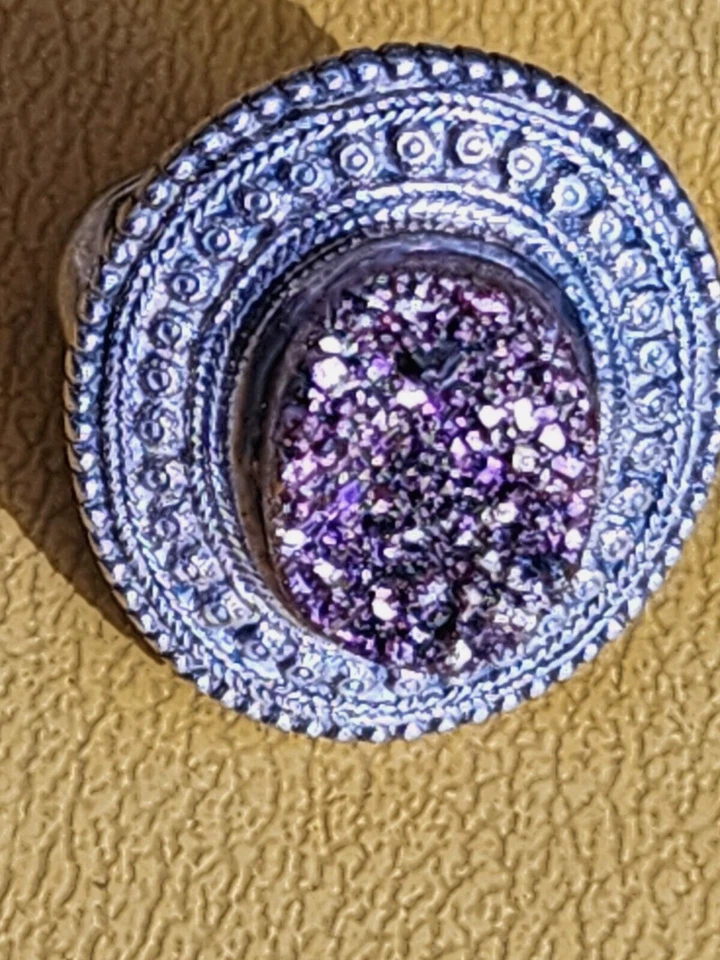 Anillo de cuarzo púrpura de plata esterlina 925 de Nicky Butler Designer NB talla 8 Foto 3 de 4