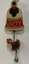 Hand Painted Christmas Wall Decor Angel And Bell