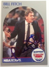 Bill Fitch 1990 Hoops Hand Signed Card New Jersey Nets HOF 