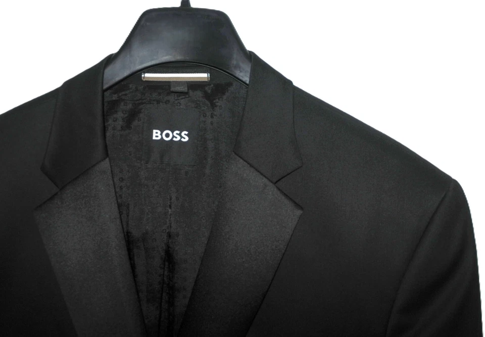 NWOT Men's 44R BOSS Hugo Wool Tuxedo Evening Dinner Jacket in Black w/ Silk Trim - Image 3 of 4