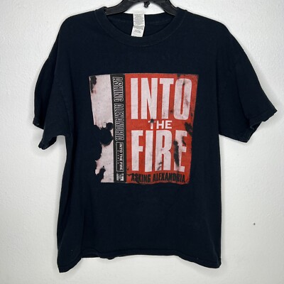 Into The Fire Band Asking Alexandria T Shirt Adult Size Large Black Graphic Tee
