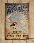 Ski Killington Tin Poster Sign Vintage Travel Ad Skiing Vermont Mountain