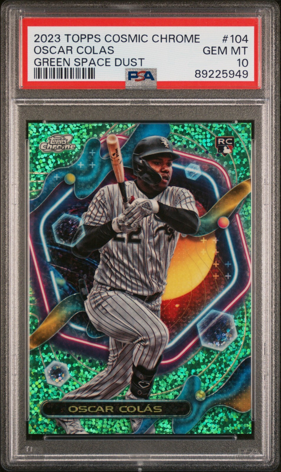 2023 Topps Cosmic Chrome OSCAR COLAS #104 Green Space Dust /75 PSA 10 Gem Mint