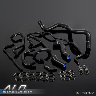 Silicone Radiator Coolant Hose Kit Black Fit For 99-06 VW Golf 1.8T Turbo MK4