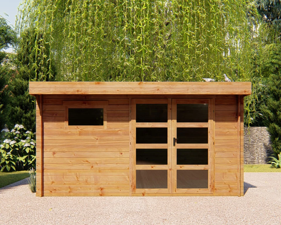 Gartenhaus Nizza Imprägnierung  - 3,9x3m, 28mm Holzhaus, Gerätehaus, Blockhaus - Bild 2 von 4