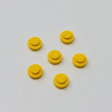 4073 LEGO Parts Plate Round 1x1 Straight Side Stud YELLOW (6)