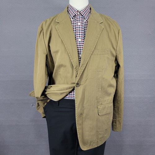 Old Navy Men's Sport Coat Blazer Two Button Tan Striped Cotton Size XL