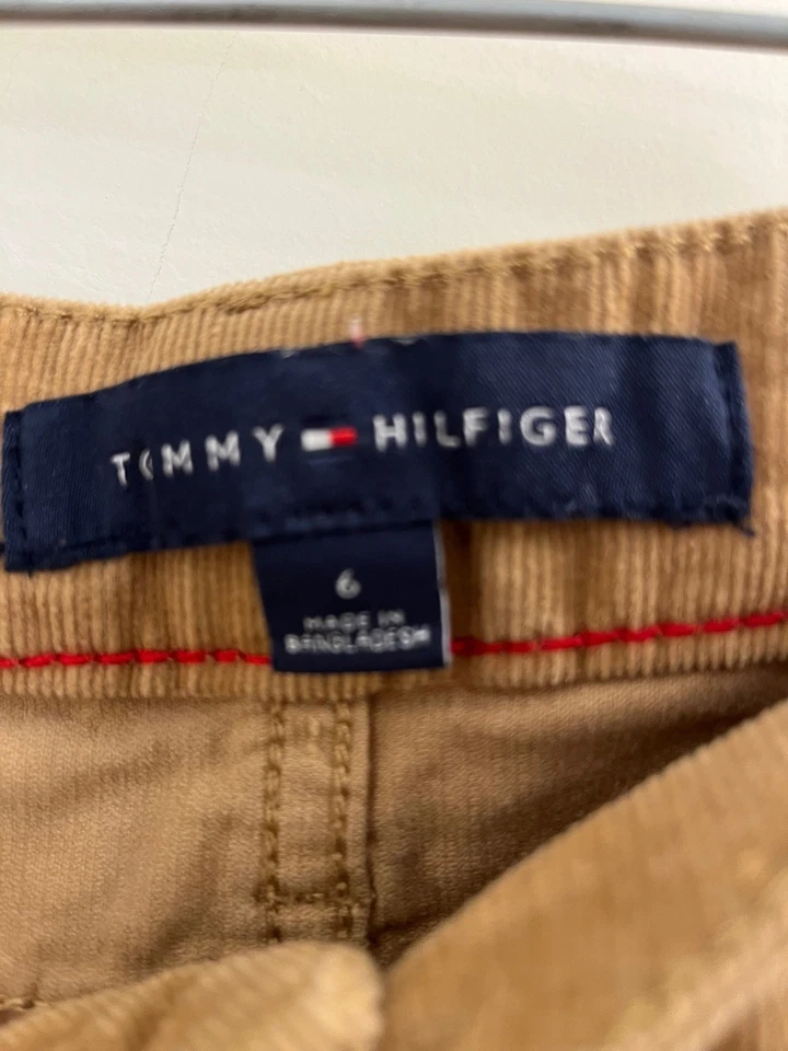 Tommy Hilfiger Mujer Talla 6 Marrón Tostado Pana Pierna Recta Pantalones Foto 3 de 4
