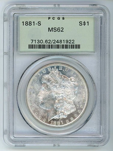 1881-S^^Morgan Dollar^^MS-62^^Certified^^PCGS^^