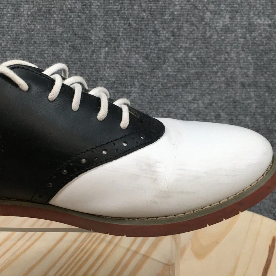 Eastland Shoes Womens 7.5 M Sadie Saddle Oxford White Leather Lace Up Low Top - Image 3 of 4