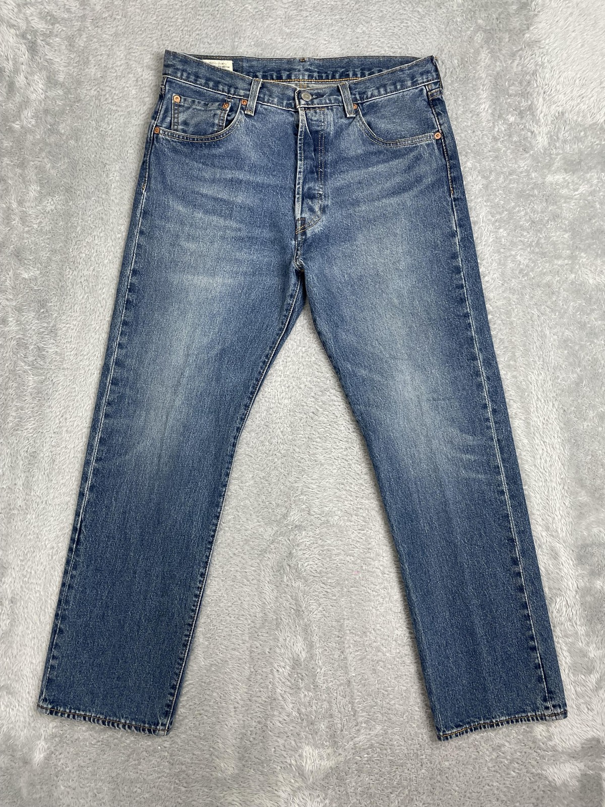 Levis Premium 501 93 Jeans Mens 33x30 Blue Straight Stretch Denim Medium Wash