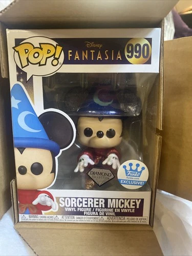 FUNKO POP Disney Fantasia #990 Sorcerer Mickey Mouse Diamond Shop Exclusive New