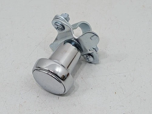 VINTAGE CHROME ACCESSORY SUICIDE STEERING KNOB - Tractor, Rat Rod Hot Rod Used