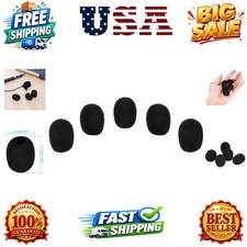 5 Pack Mini Lapel Headset Microphone Windscreen Foam Cover, Black Mic Muffl...