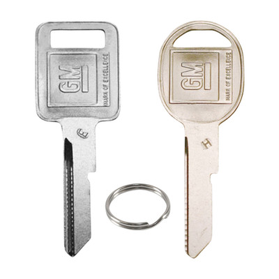 New OEM Keys Set B44 Ignition E + B45 H Doors Trunk for GM Vehicles with Logo