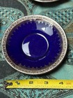 Limoges France Porcelain blue 4.5 inch   --  4 saucers — photo 2