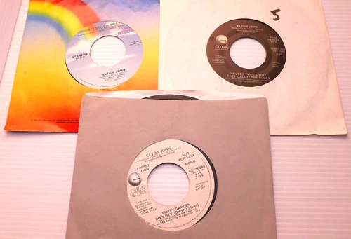 Jukebox 3x LOT 45 rpm ~ ELTON JOHN Empty Garden PROMO Too Low For Zero