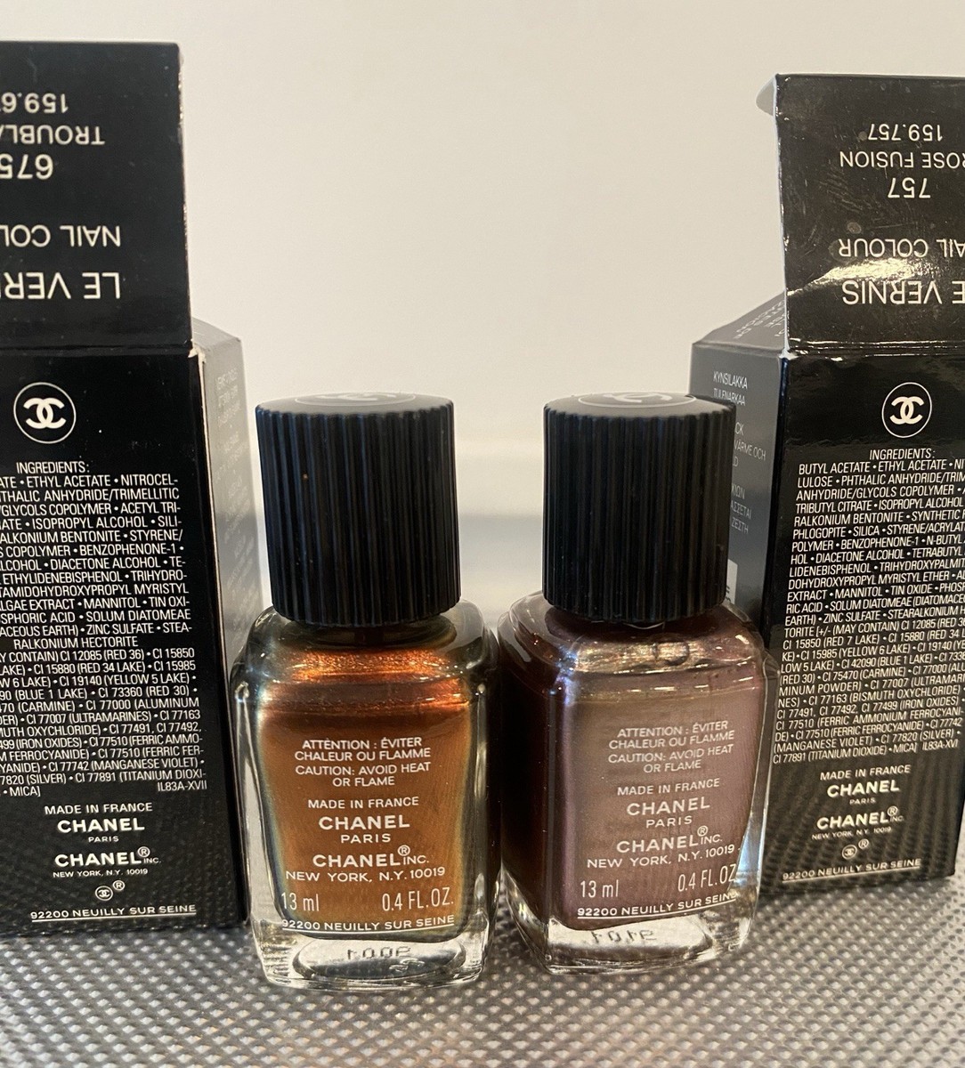 2) Chanel 675 Troublante 757 Rose Fusion Le Vernis Nail Polish NIB