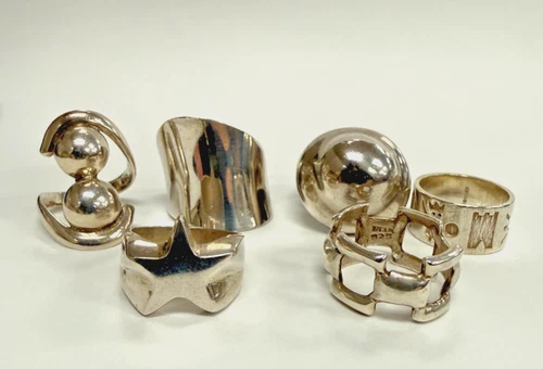 Vintage Lot Of 6 925 Sterling Silver Rings