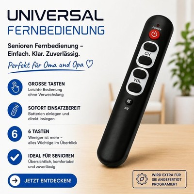 Universal Hotel Fernbedienung Stick mit 6 Tasten