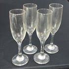 Champagne Flute 4 Piece Set Of 8" Vintage Glass Stemware — photo 1