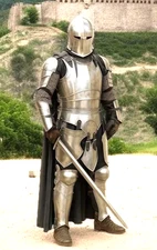 18 Gauge Steel Full Body Armor Medieval Helmet LARP and Cosplay Plate Armor Set