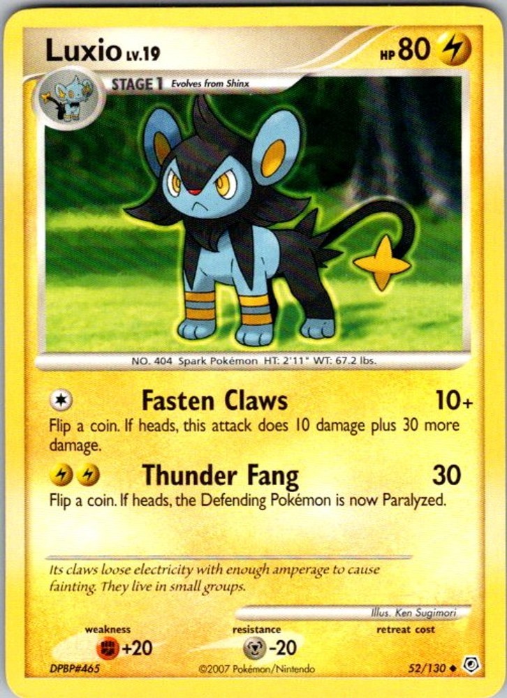Pokemon Diamond and Pearl Luxio 52/130 NM